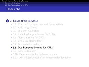 Das Pumping-Lemma für CFLs