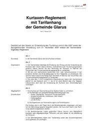 Kurtaxen-Reglement mit Tarifanhang der Gemeinde Glarus