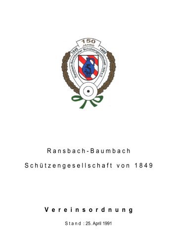 Vereinsordnung - Ransbach-Baumbacher Schützengesellschaft ...