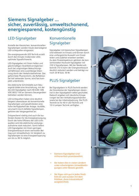 Signalgeber für den Straßenverkehr - Siemens Mobility