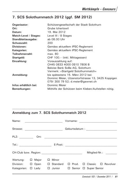 Bulletin Nr. 103 Dezember 2011