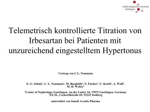 Telemetrisch kontrollierte Titration von Irbesartan bei Patienten mit ...