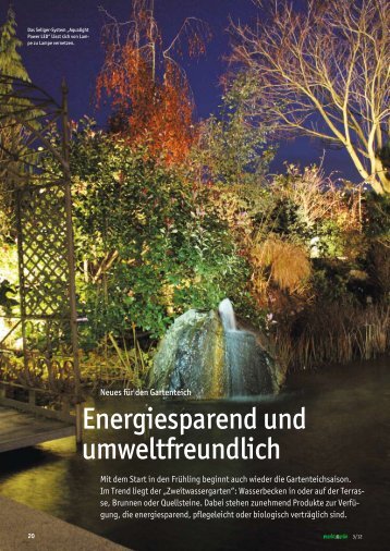 Energiesparend und umweltfreundlich - Teich-i-tekten