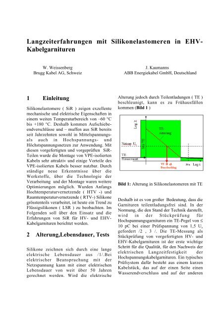 Langzeiterfahrungen mit Silikonelastomeren in EHV - Brugg Kabel AG