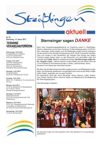 Das Mitteilungsblatt zum Herunterladen - Steißlingen