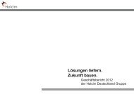 Geschäftsbericht 2012 der Holcim Deutschland Gruppe