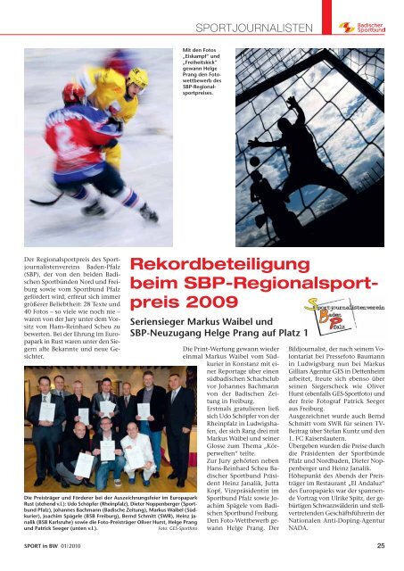 Sport in bw Nr. 01/10 - Badischer Sportbund Nord ev