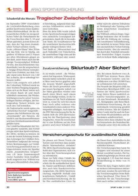 Sport in bw Nr. 01/10 - Badischer Sportbund Nord ev