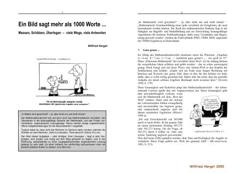 Ein Bild sagt mehr als 1000 Worte ... - Didaktik der Mathematik (Uni ...