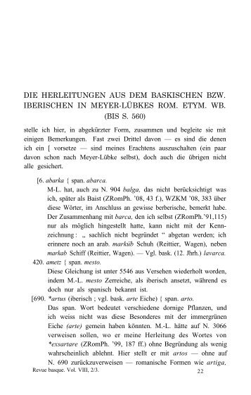 Die Herleitungen aus dem baskischen BZW. Iberischen in Meyer ...
