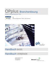 Handbuch Basismodul - OPplus für Microsoft Dynamics NAV