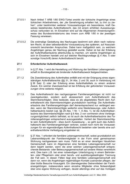 Anwendungshinweise zum Aufenthaltsgesetz - Pro Asyl