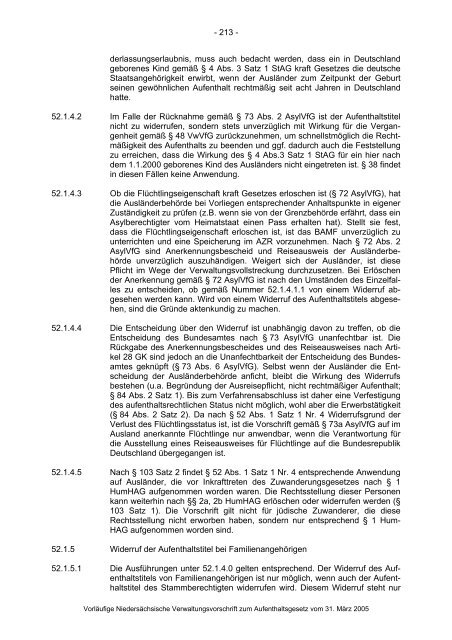 Anwendungshinweise zum Aufenthaltsgesetz - Pro Asyl