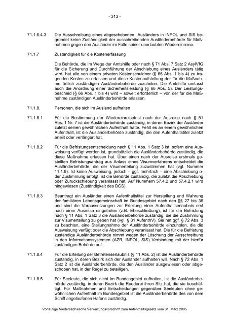 Anwendungshinweise zum Aufenthaltsgesetz - Pro Asyl