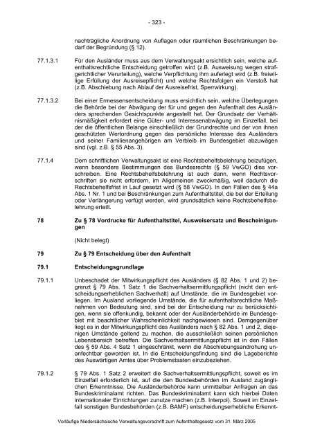 Anwendungshinweise zum Aufenthaltsgesetz - Pro Asyl