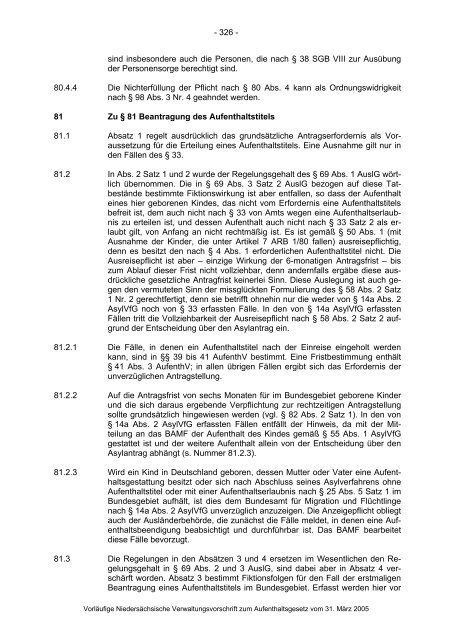 Anwendungshinweise zum Aufenthaltsgesetz - Pro Asyl