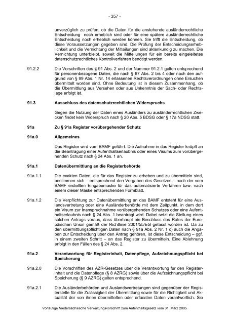 Anwendungshinweise zum Aufenthaltsgesetz - Pro Asyl