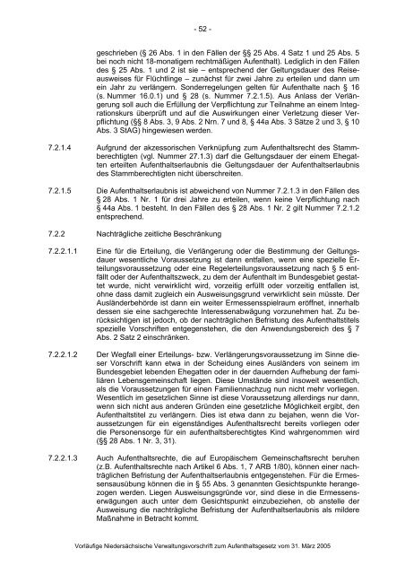 Anwendungshinweise zum Aufenthaltsgesetz - Pro Asyl