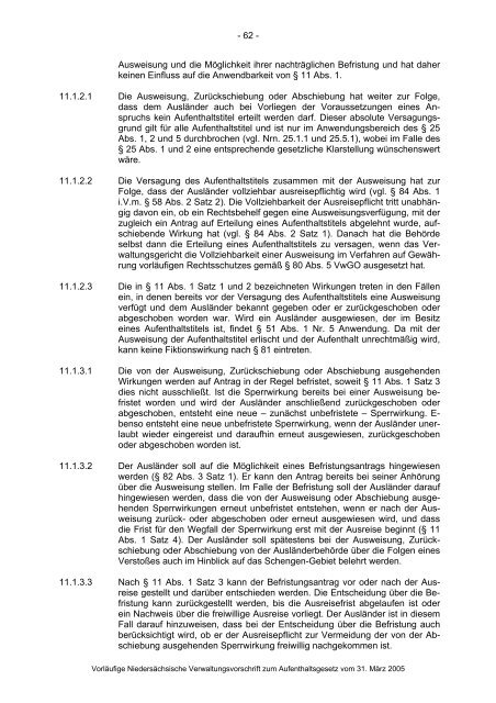 Anwendungshinweise zum Aufenthaltsgesetz - Pro Asyl