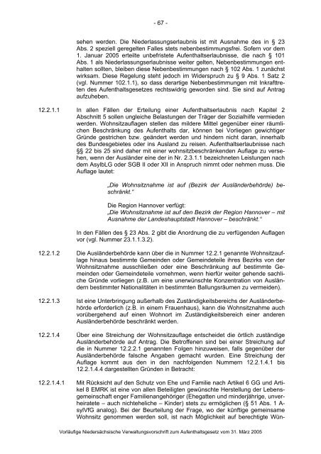 Anwendungshinweise zum Aufenthaltsgesetz - Pro Asyl