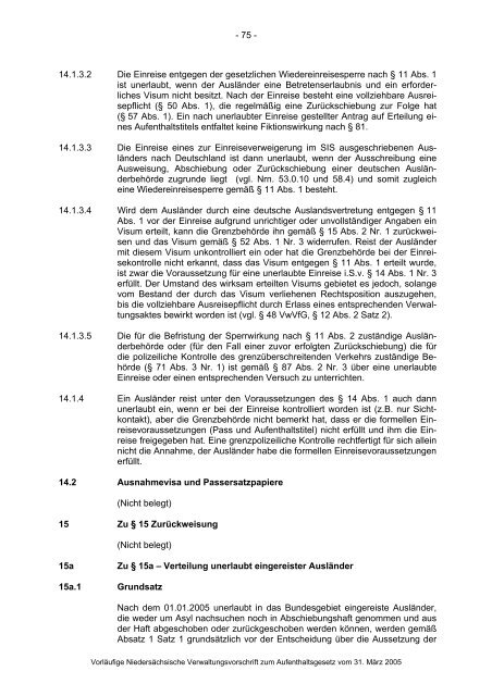 Anwendungshinweise zum Aufenthaltsgesetz - Pro Asyl