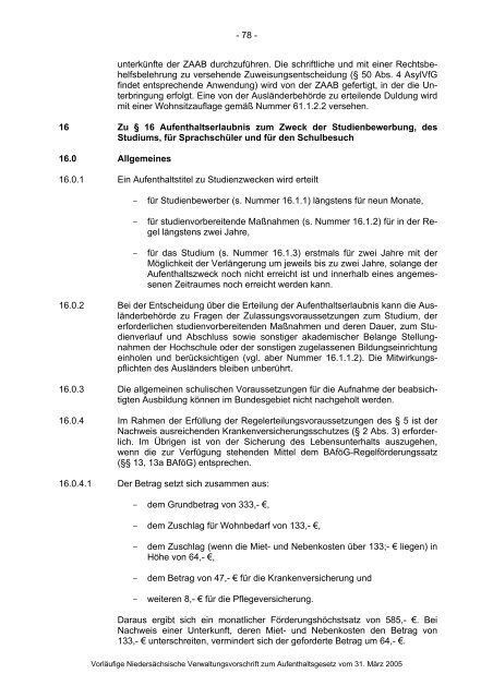 Anwendungshinweise zum Aufenthaltsgesetz - Pro Asyl