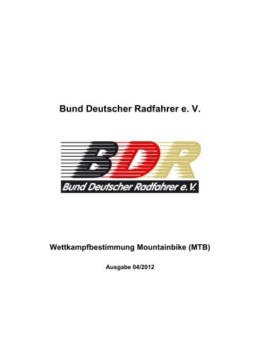 Wettkampfbestimmungen für MTB - BDR Bund Deutscher Radfahrer