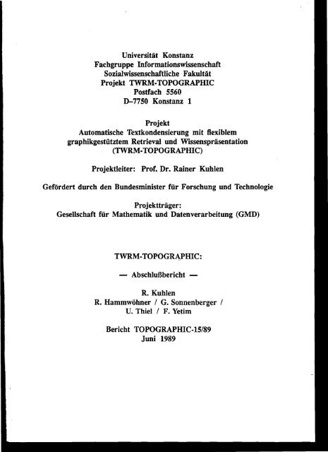 topographic - Prof. Dr. Rainer Kuhlen