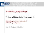 Vorlesung Pädagogische Psychologie III (Entwicklungspsychologie)