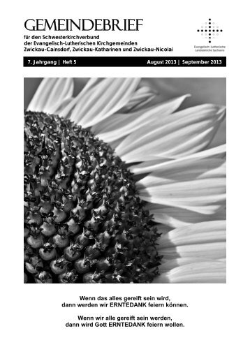 Gemeindebrief Heft 5 – August bis September 2013 - Evangelisch ...