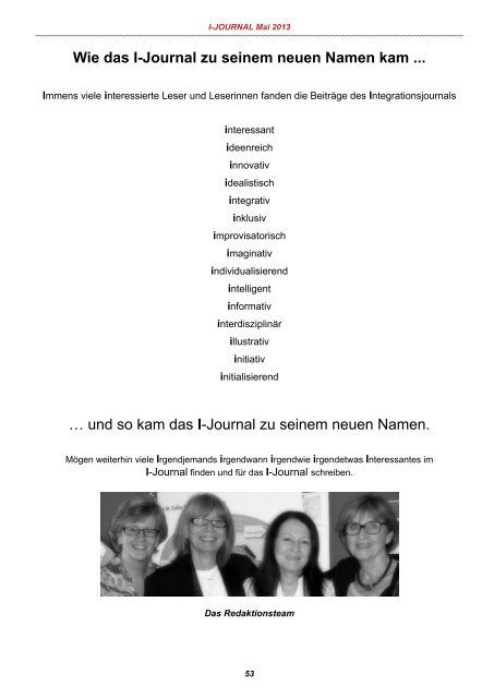 Integrationsjournal Mai 2013 - Lehrerweb