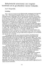 Babylonische astronomie: een vergeten - J.P. Hogendijk