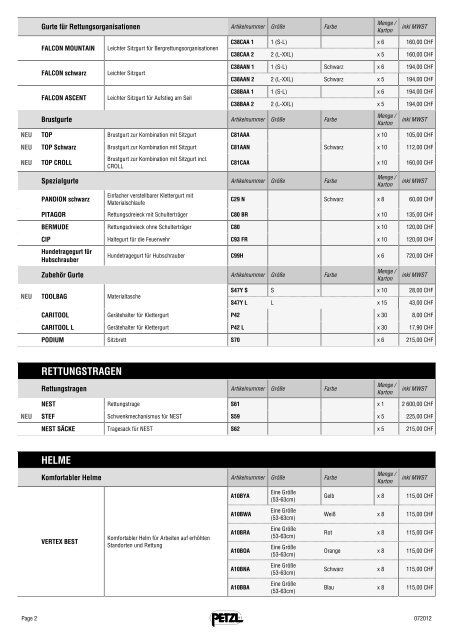 Preisliste - Bossard & Geiser GmbH