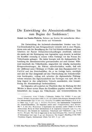 v. Nostitz-Wallwitz - Zeitschrift für ausländisches öffentliches Recht ...