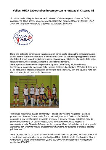 Omia Volley 88: OMIA Laboratoires in campo