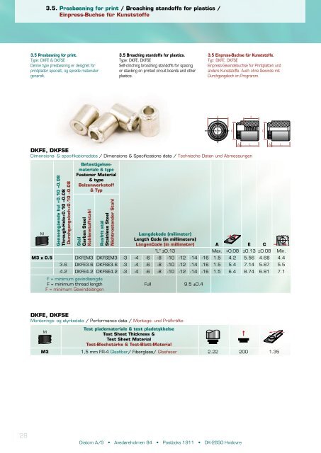 Presbefæstelse Self clinching fasteners ... - Diatom A/S