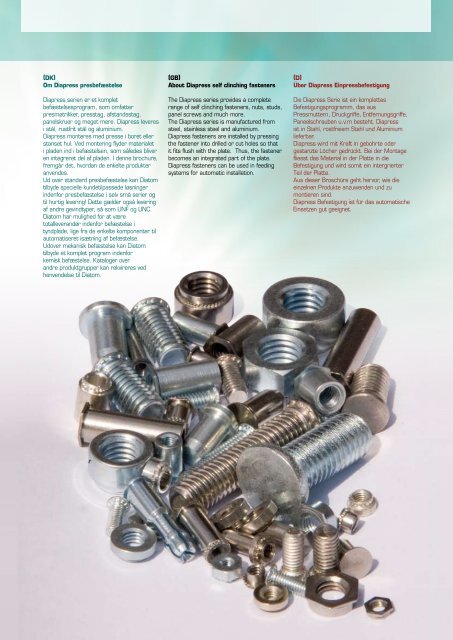 Presbefæstelse Self clinching fasteners ... - Diatom A/S