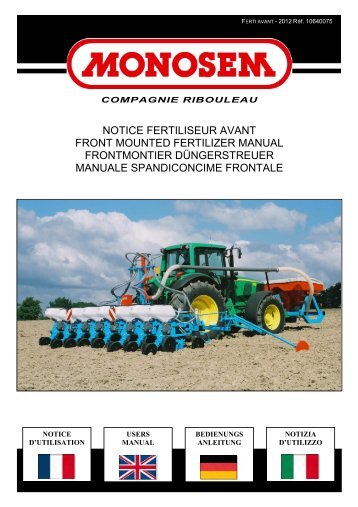 notice fertiliseur avant front mounted fertilizer manual frontmontier ...