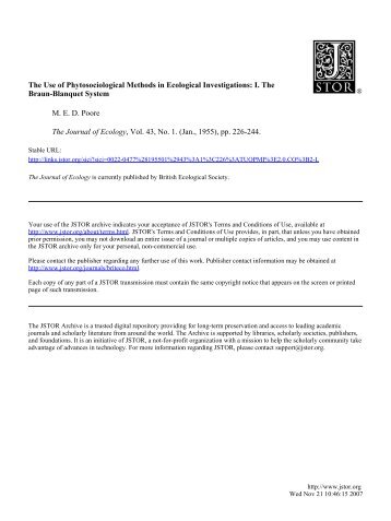 The Use of Phytosociological Methods in Ecological Investigations: I ...