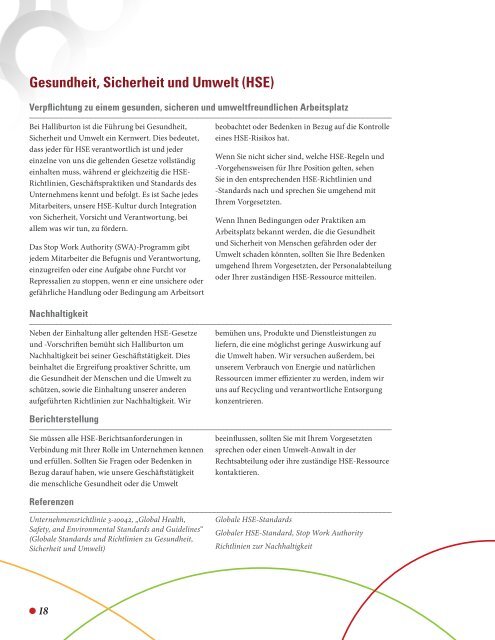 Code of Business Conduct Verhaltenskodex des ... - Halliburton