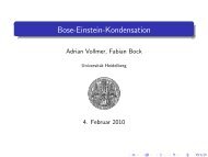 Bose-Einstein-Kondensation - Institut für Theoretische Physik der ...