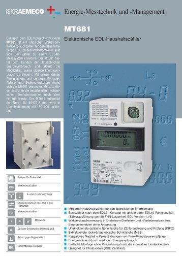 MT681 Energie-Messtechnik und -Management - Iskraemeco