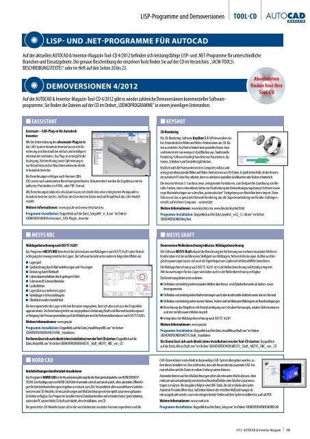 Leseprobe AUTOCAD & Inventor Magazin 2012/04