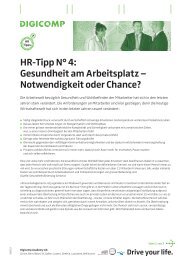 HR-Tipp N° 4: Gesundheit am Arbeitsplatz ... - Digicomp