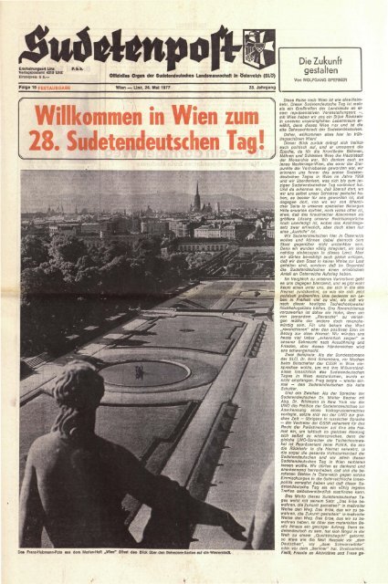 Willkommen In Wien Zum 28 Sudetendeutschen Tag Sudetenpost