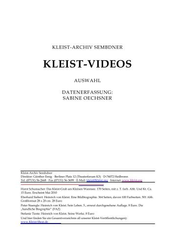 KLEIST-VIDEOS - Heinrich von Kleist