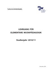Lehrgang für eLementare musikpädagogik studienjahr 2010/11