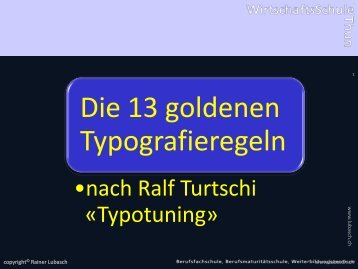 Typografieregeln - Rainer Lubasch