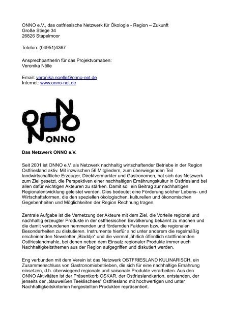 ONNO e.V., das ostfriesische Netzwerk für Ökologie - Region