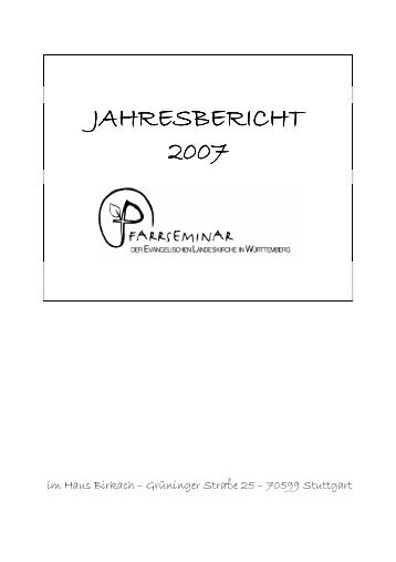 Jahresbericht 2007 - Evangelisches Bildungszentrum
